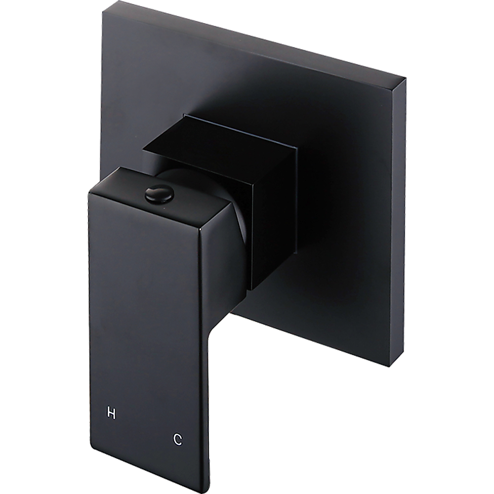 Polished Black Bathroom Shower Wall Mixer w/ WaterMark