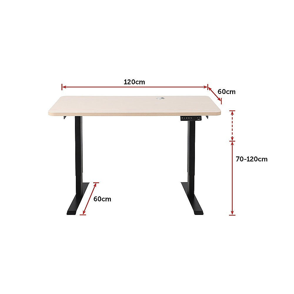 Palermo Standing Desk Sit Stand Height Adjustable Motorised 120cm Table Dual Motor