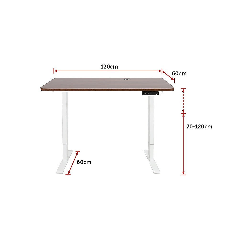 Palermo Standing Desk Sit Stand Height Adjustable Motorised 120cm Table Dual Motor