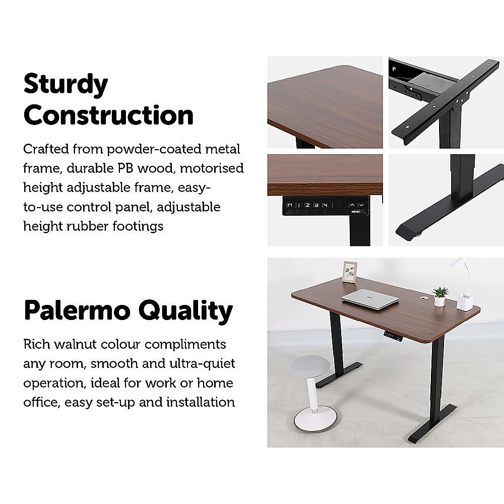 Palermo Standing Desk Sit Stand Height Adjustable Motorised 140cm Table Dual Motor