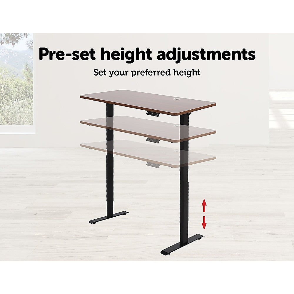 Palermo Standing Desk Sit Stand Height Adjustable Motorised 140cm Table Dual Motor