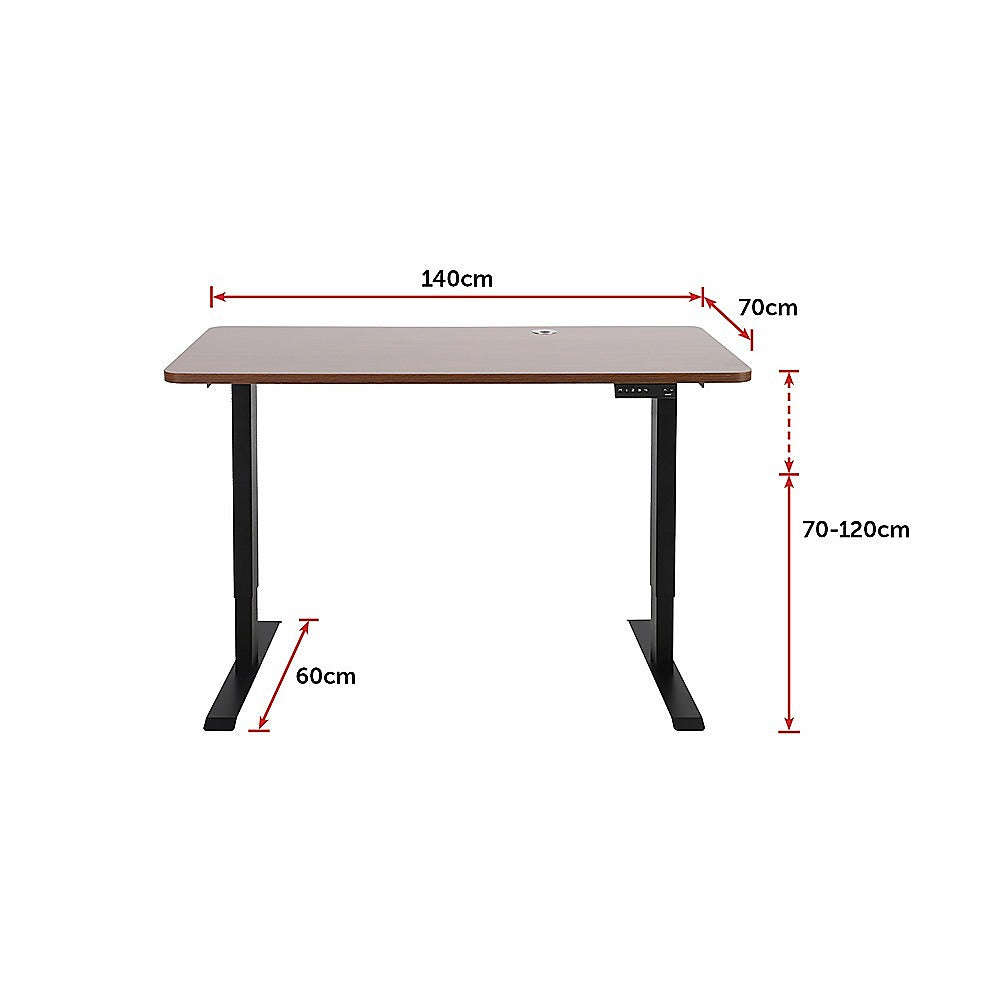 Palermo Standing Desk Sit Stand Height Adjustable Motorised 140cm Table Dual Motor