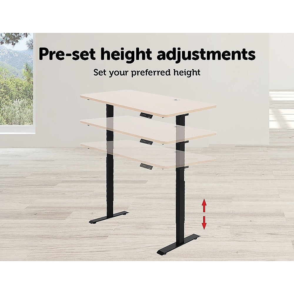 Palermo Standing Desk Sit Stand Height Adjustable Motorised 140cm Table Dual Motor