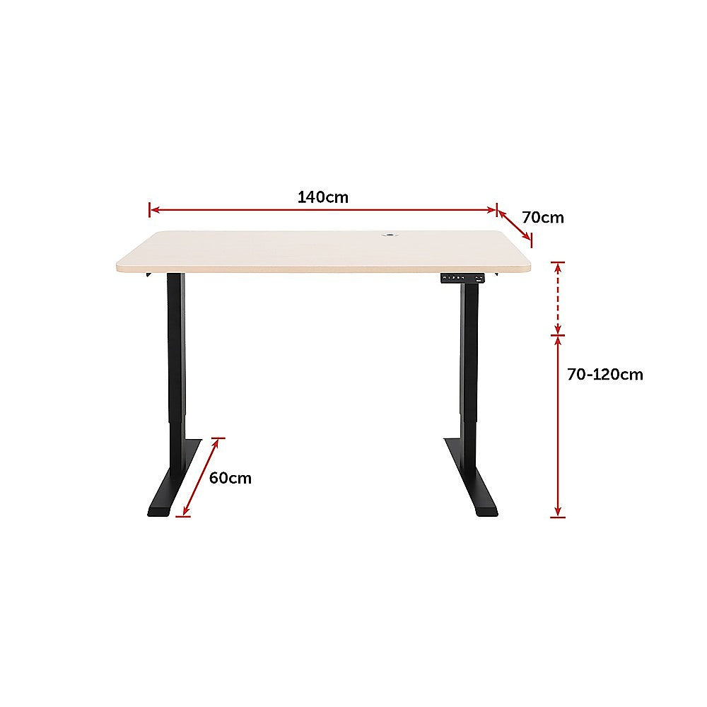 Palermo Standing Desk Sit Stand Height Adjustable Motorised 140cm Table Dual Motor