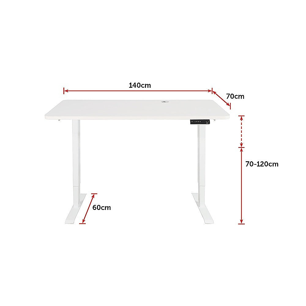 Palermo Standing Desk Sit Stand Height Adjustable Motorised 140cm Table Dual Motor