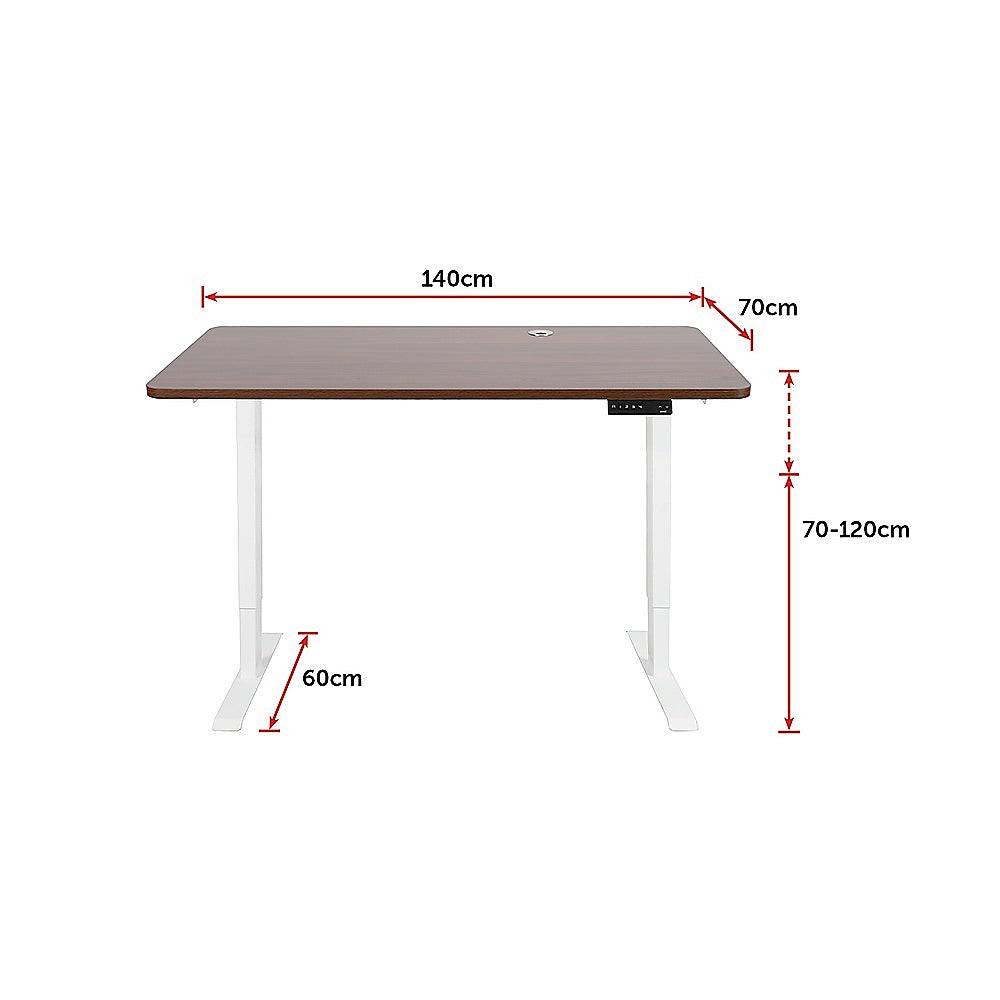 Palermo Standing Desk Sit Stand Height Adjustable Motorised 140cm Table Dual Motor