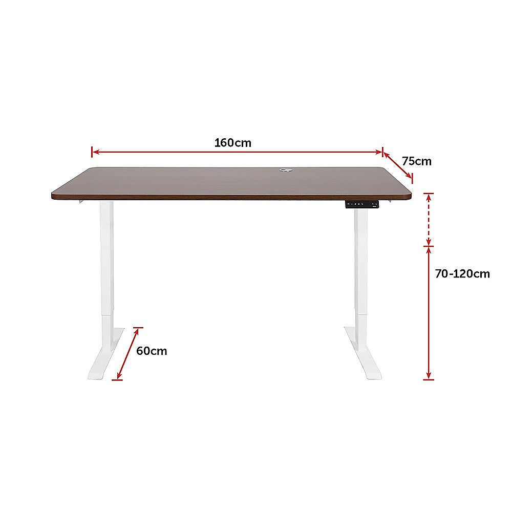 Palermo Standing Desk Sit Stand Height Adjustable Motorised 160cm Table Dual Motor