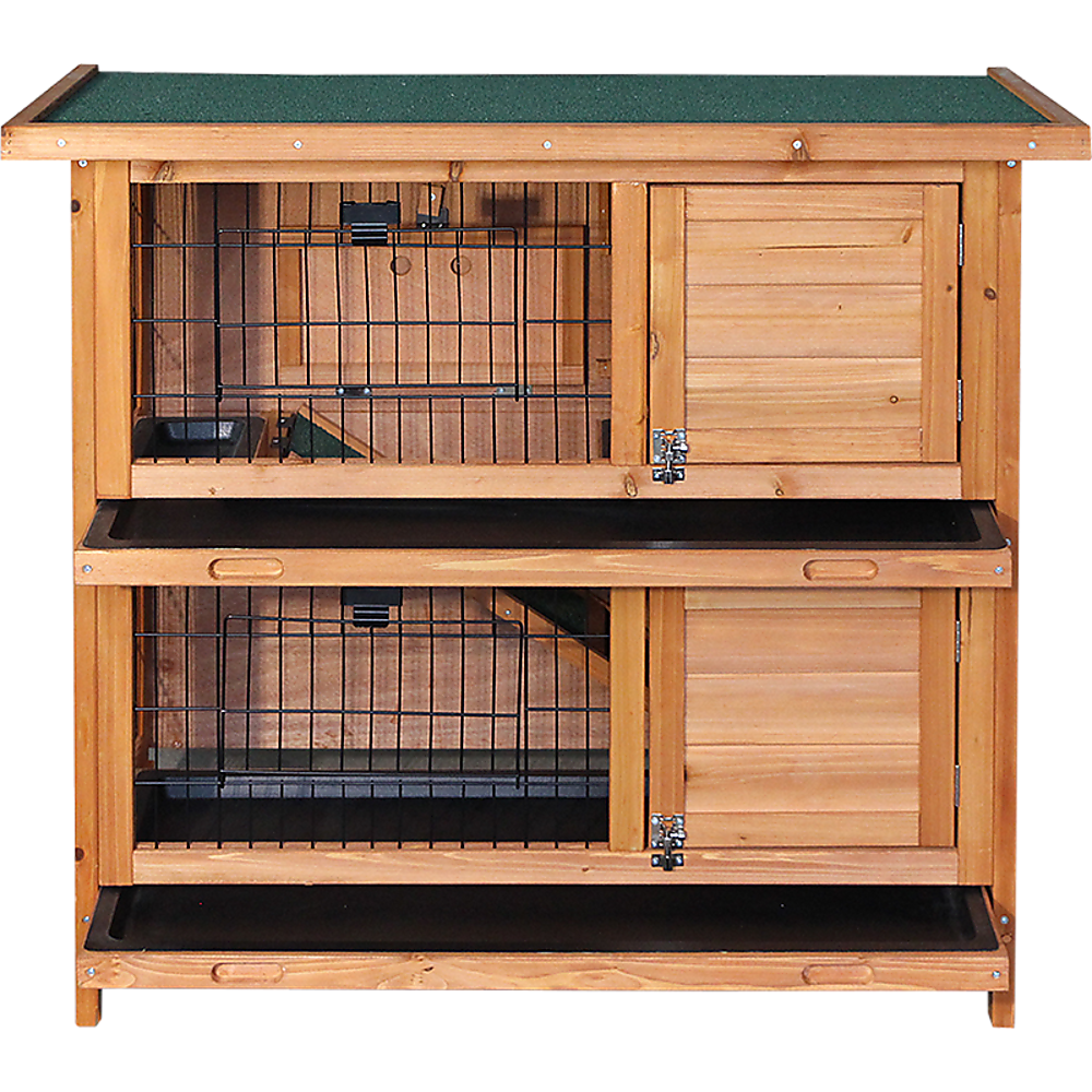 Large Rabbit Hutch with BASE Chicken Coop 2 Storey Guinea Pig Pet Cage House