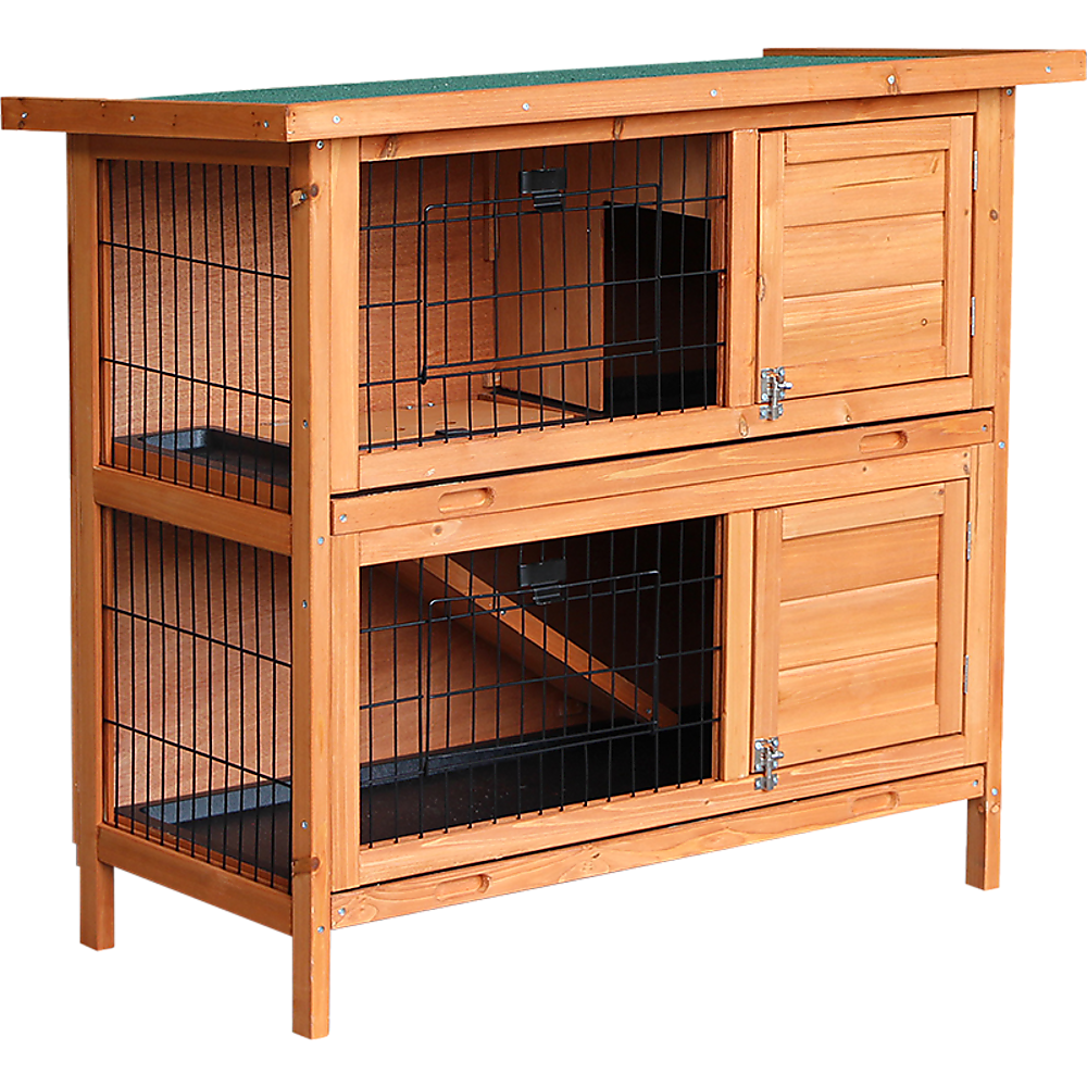 Large Rabbit Hutch with BASE Chicken Coop 2 Storey Guinea Pig Pet Cage House