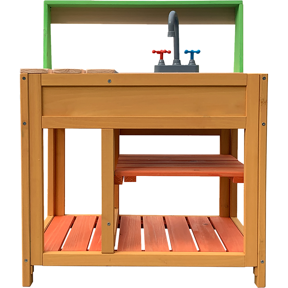Children’s Outdoor Play Mud Kitchen Sand Pit with Display Shelf
