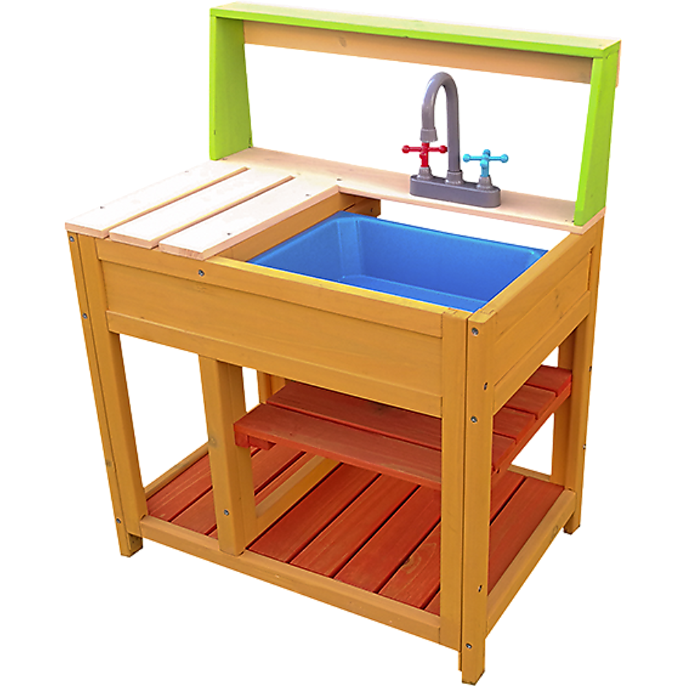 Children’s Outdoor Play Mud Kitchen Sand Pit with Display Shelf