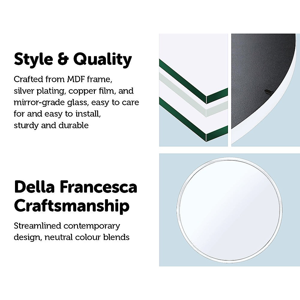 80cm Round Wall Mirror Bathroom Makeup Mirror by Della Francesca