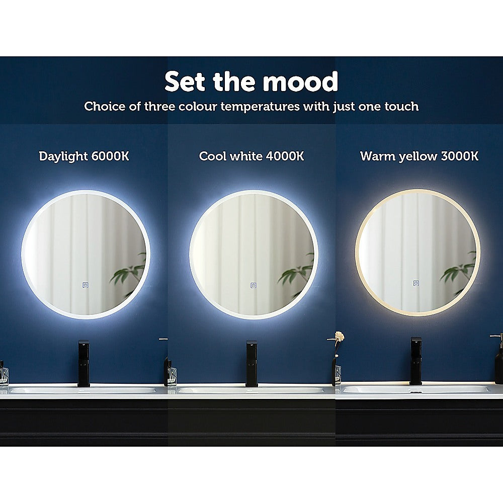 90cm LED Wall Mirror Bathroom Mirrors Light Decor Round
