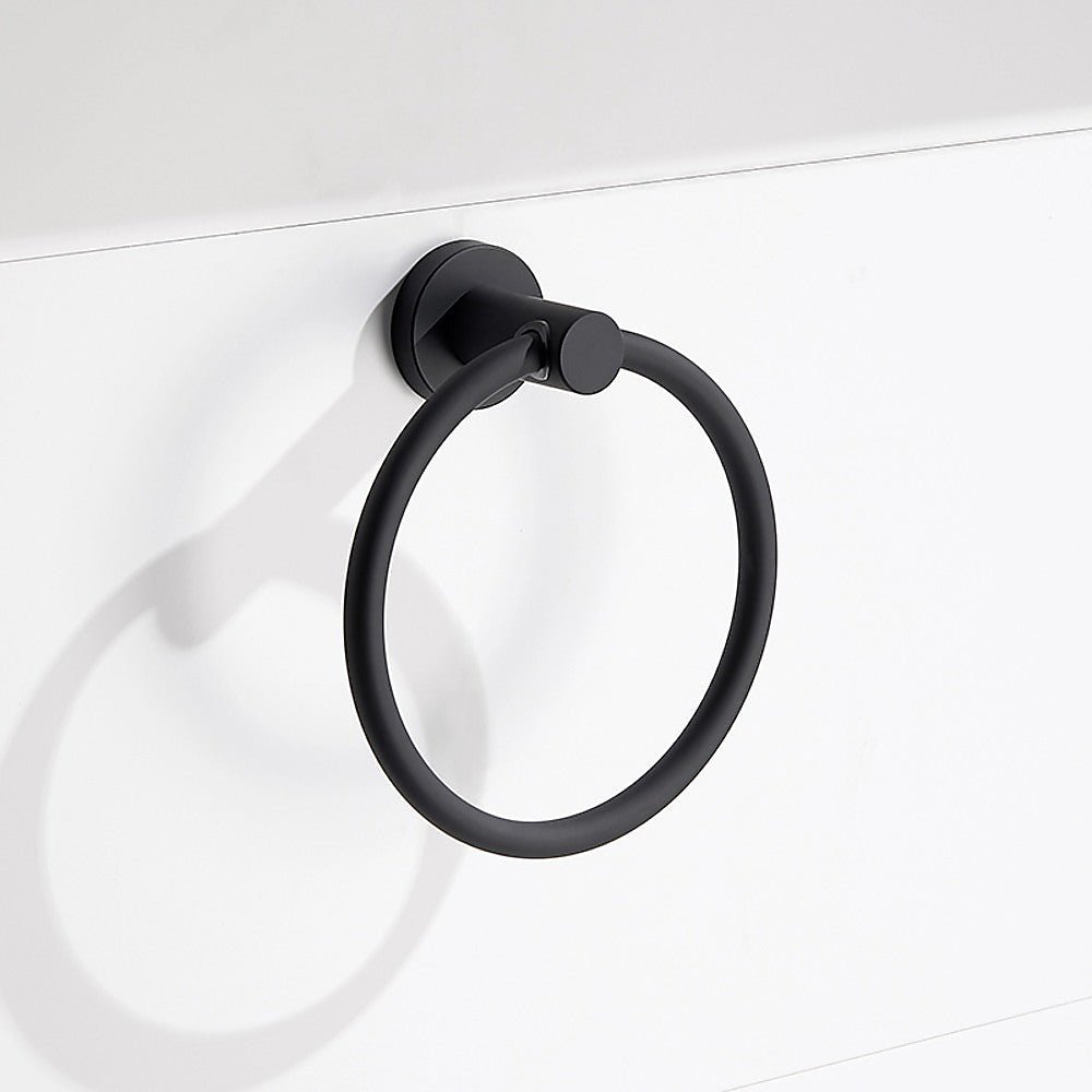 Classic Towel Bar Rail Ring Matte Black Finish