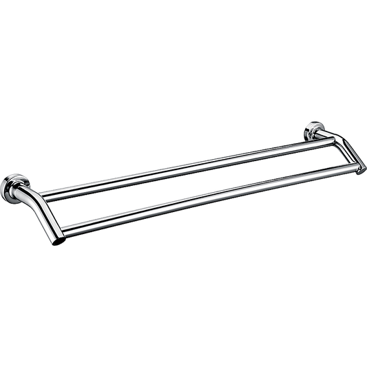 Double Classic Chrome Towel Bar Rail Bathroom