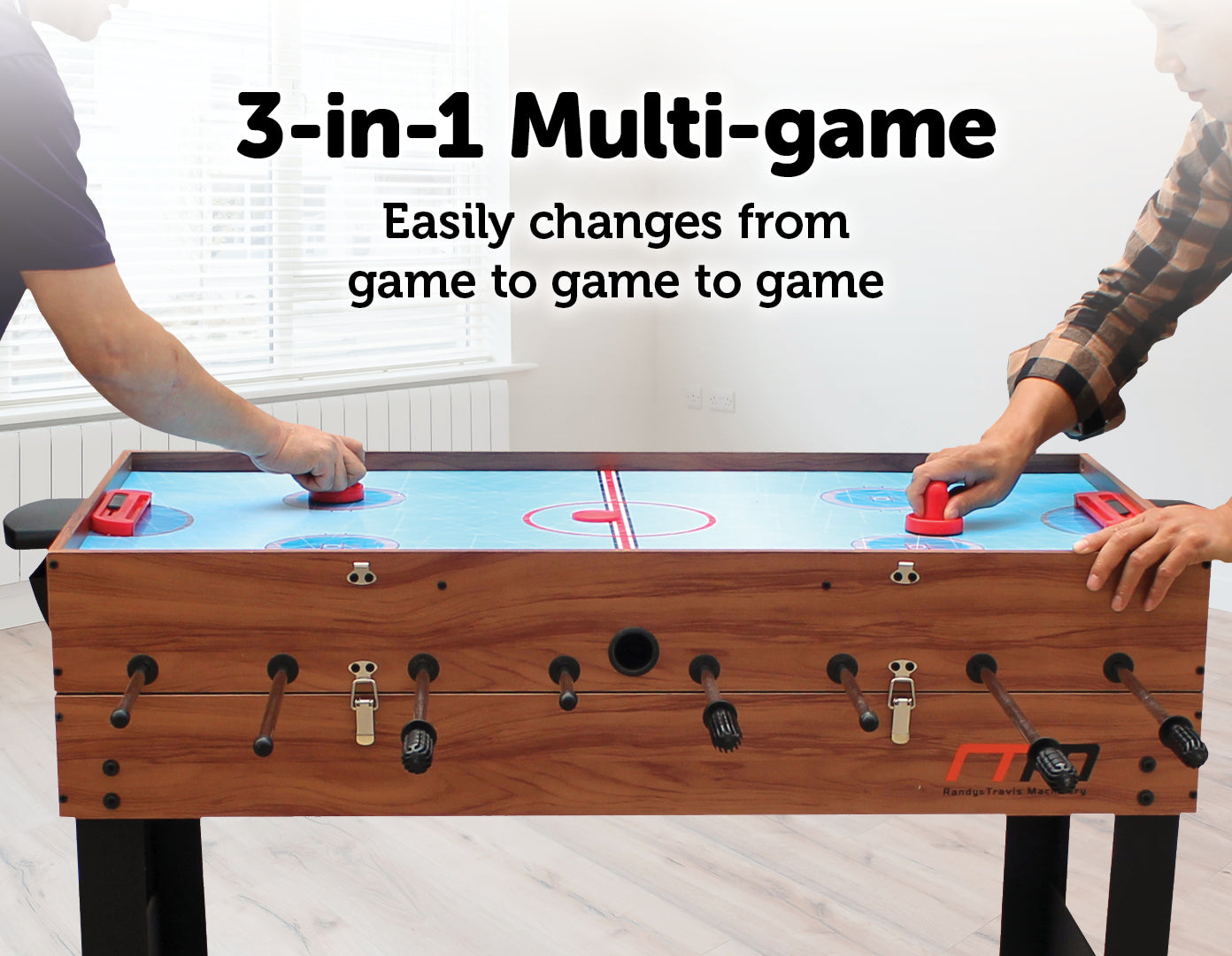4FT 3-in-1 Games Foosball Soccer Hockey Pool Table