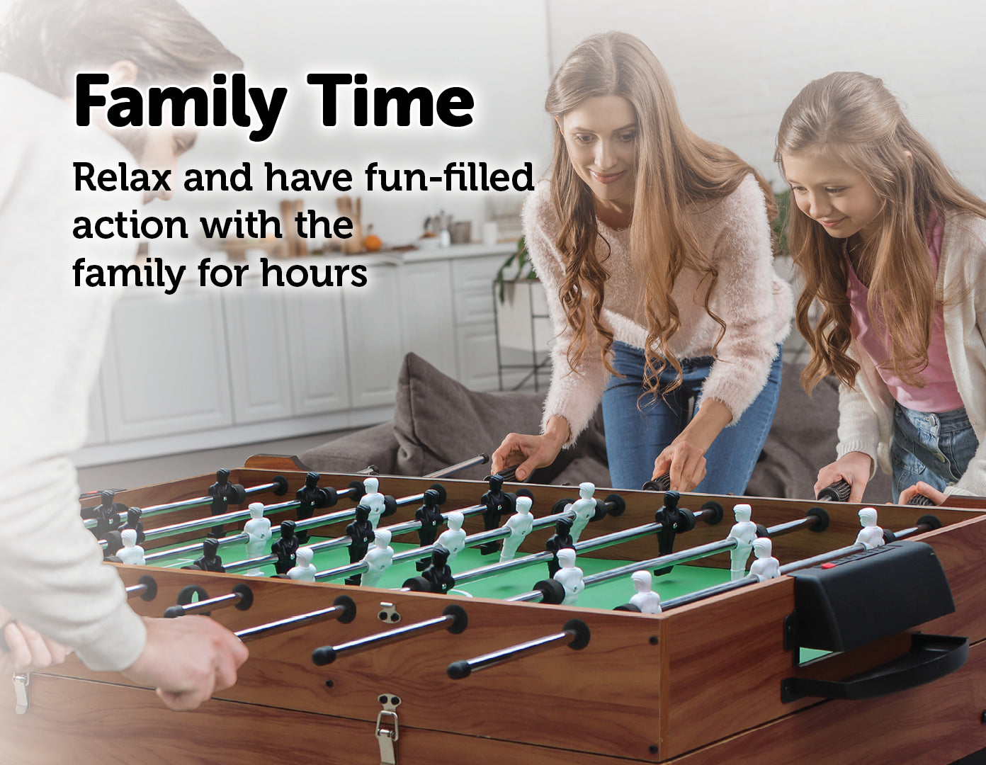 4FT 3-in-1 Games Foosball Soccer Hockey Pool Table