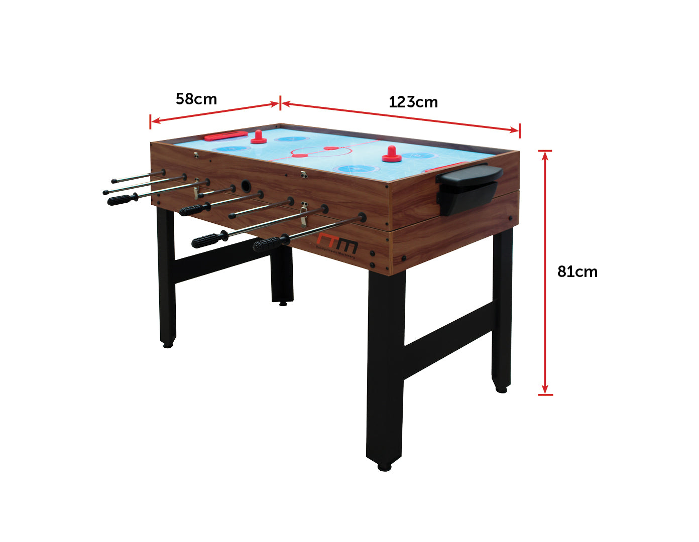 4FT 3-in-1 Games Foosball Soccer Hockey Pool Table