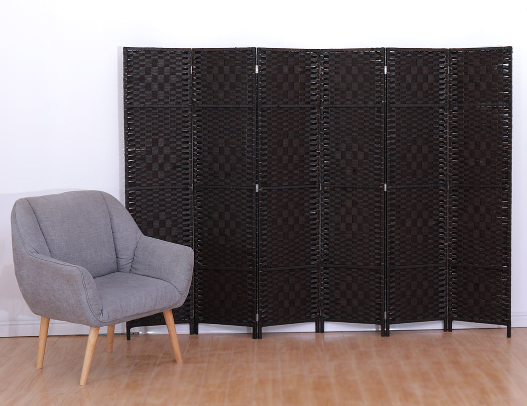 6 Panel Room Divider Screen Privacy Rattan Dividers Stand Fold