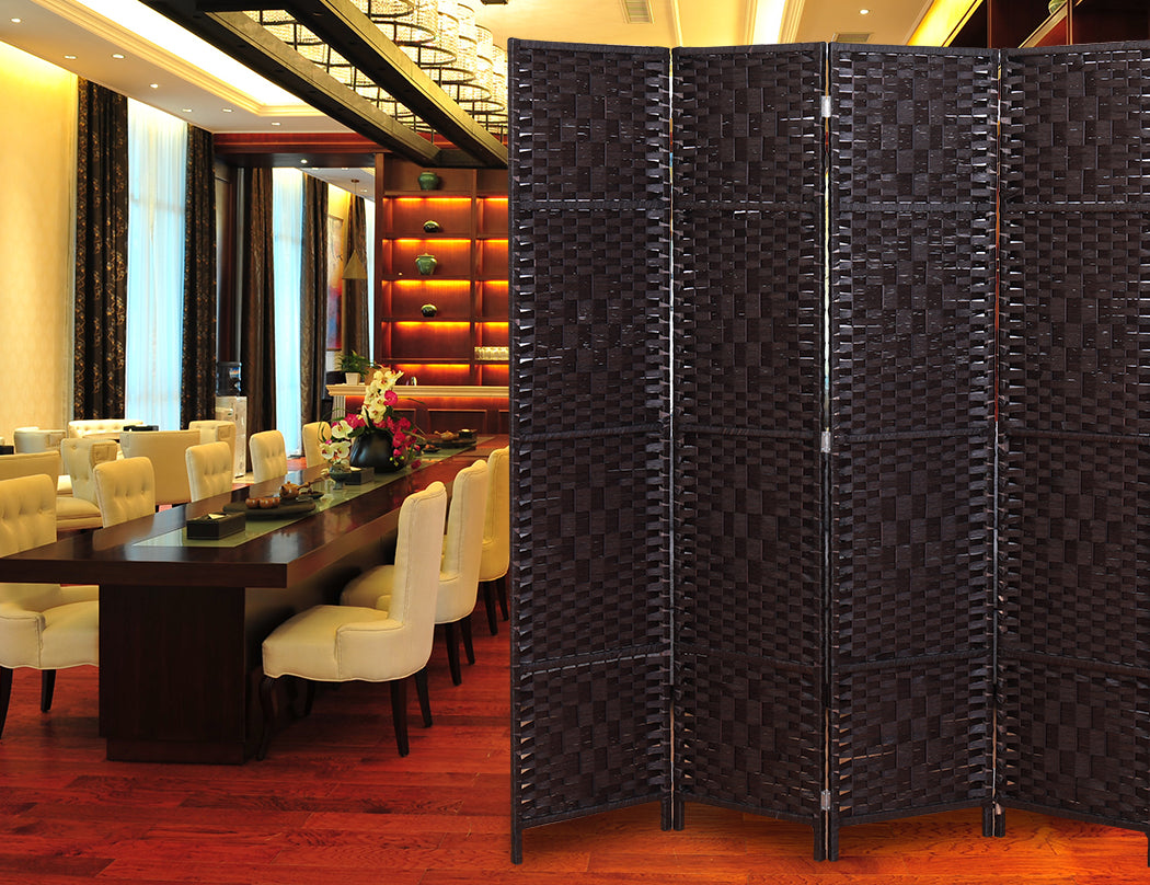 6 Panel Room Divider Screen Privacy Rattan Dividers Stand Fold
