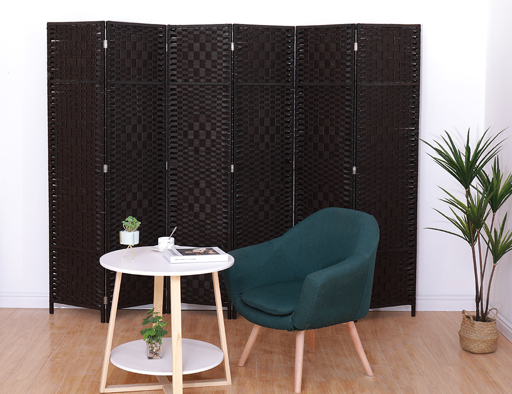 6 Panel Room Divider Screen Privacy Rattan Dividers Stand Fold