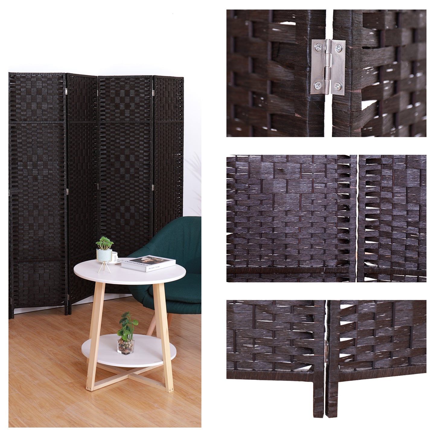 6 Panel Room Divider Screen Privacy Rattan Dividers Stand Fold