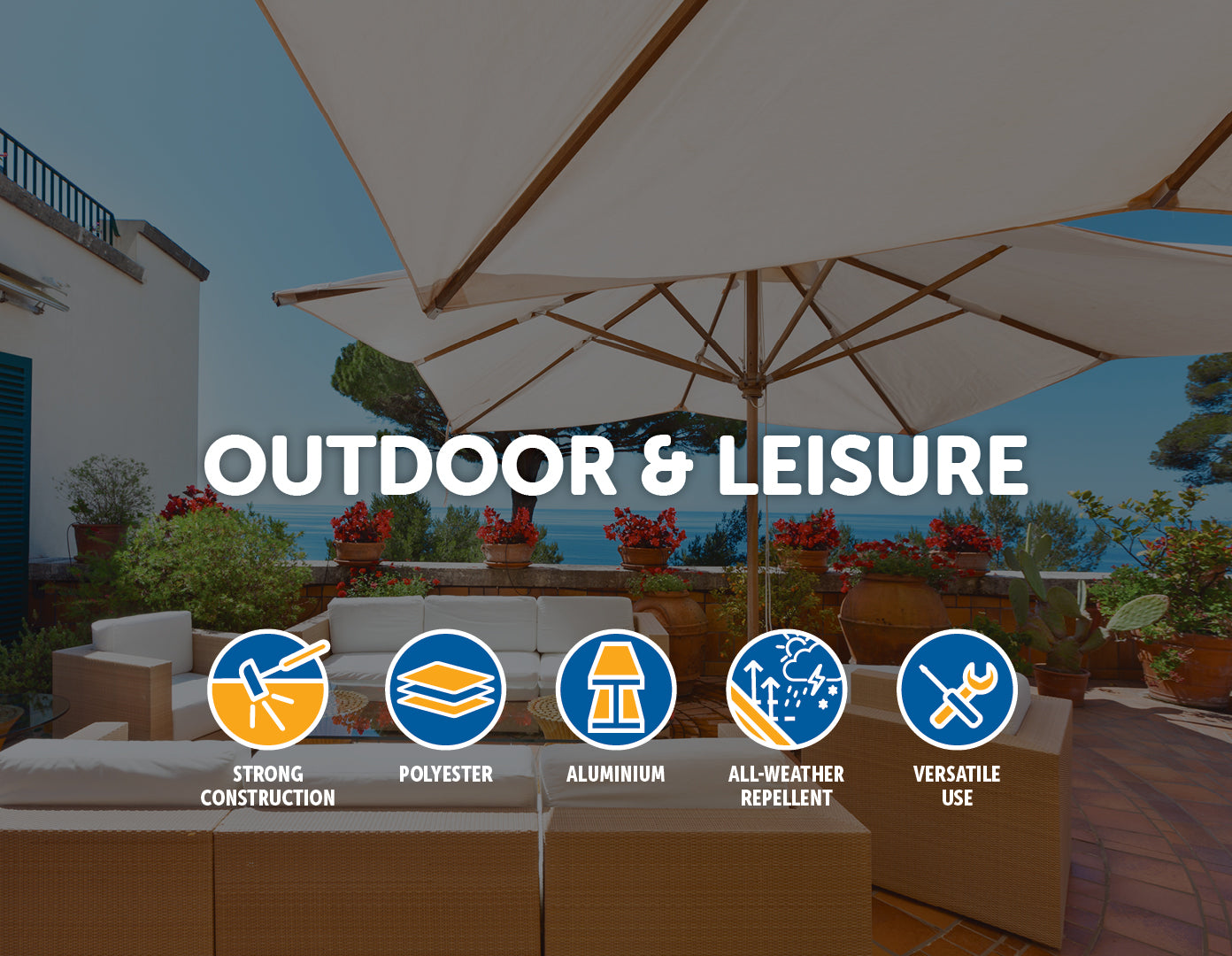 9FT Patio Umbrella Outdoor Garden Table Umbrella with 8 Sturdy Ribs