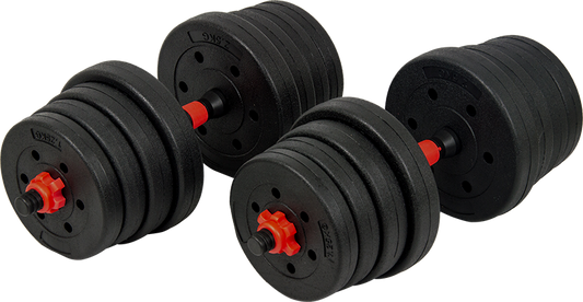 30kg Adjustable Rubber Dumbbell Set Barbell Home GYM Exercise Weights