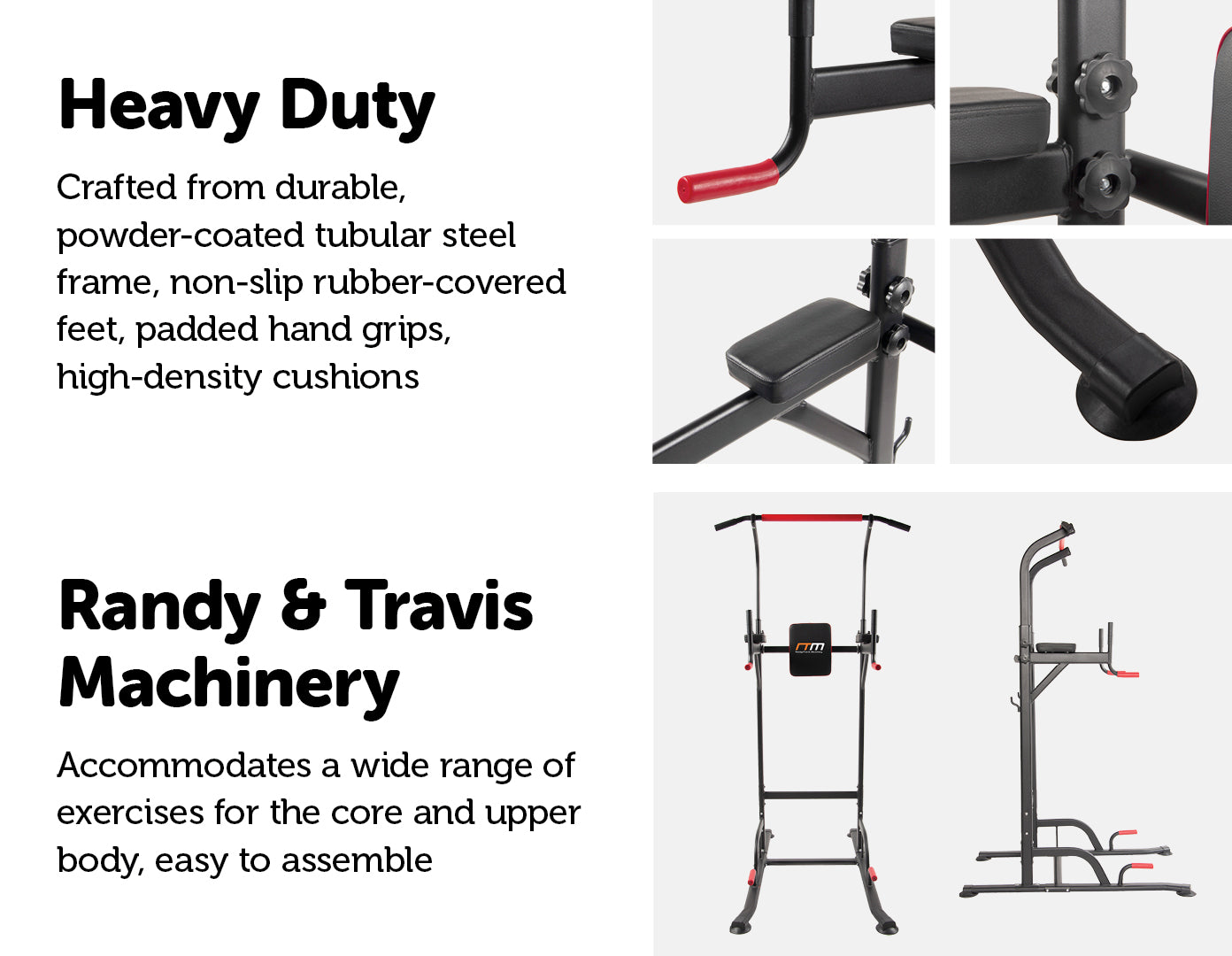 Power Tower Chin Up Bar Push Pull Up Knee Raise Weight Bench Gym Station