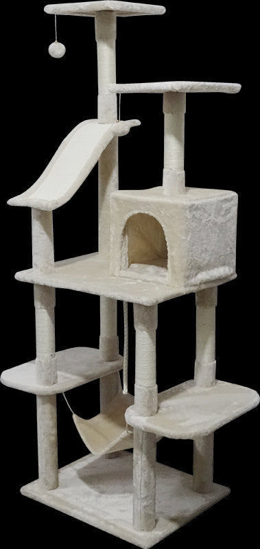 171cm Cat Tree Trees Scratching Post Scratcher Tower Condo House - Beige