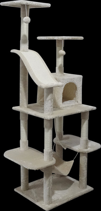 171cm Cat Tree Trees Scratching Post Scratcher Tower Condo House - Beige