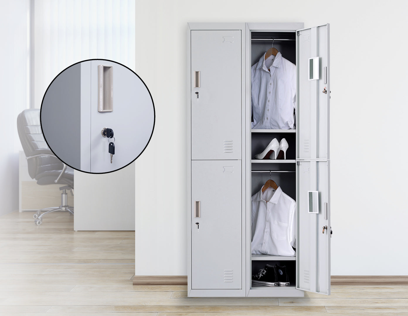 Four-Door Office Gym Shed Storage Locker