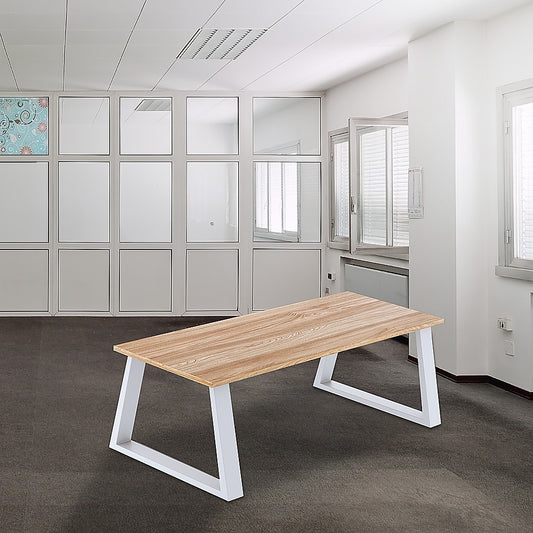 Trapezium Shaped Table Bench Desk Legs Retro Industrial Design Fully Welded - White
