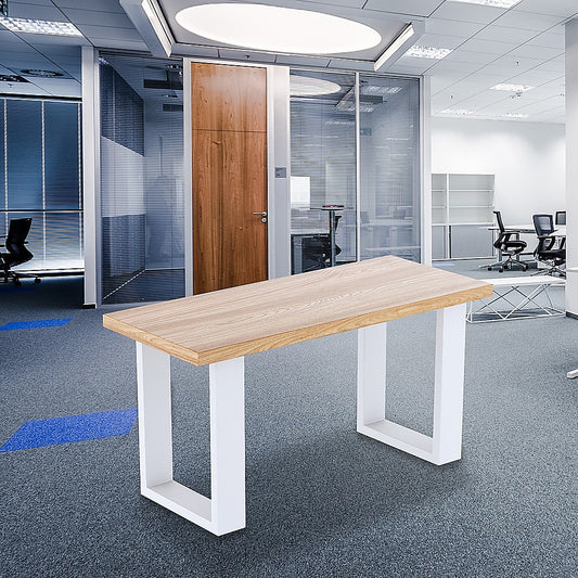 Trapezoid Shaped Table Bench Desk Legs Retro Industrial Design Fully Welded - White