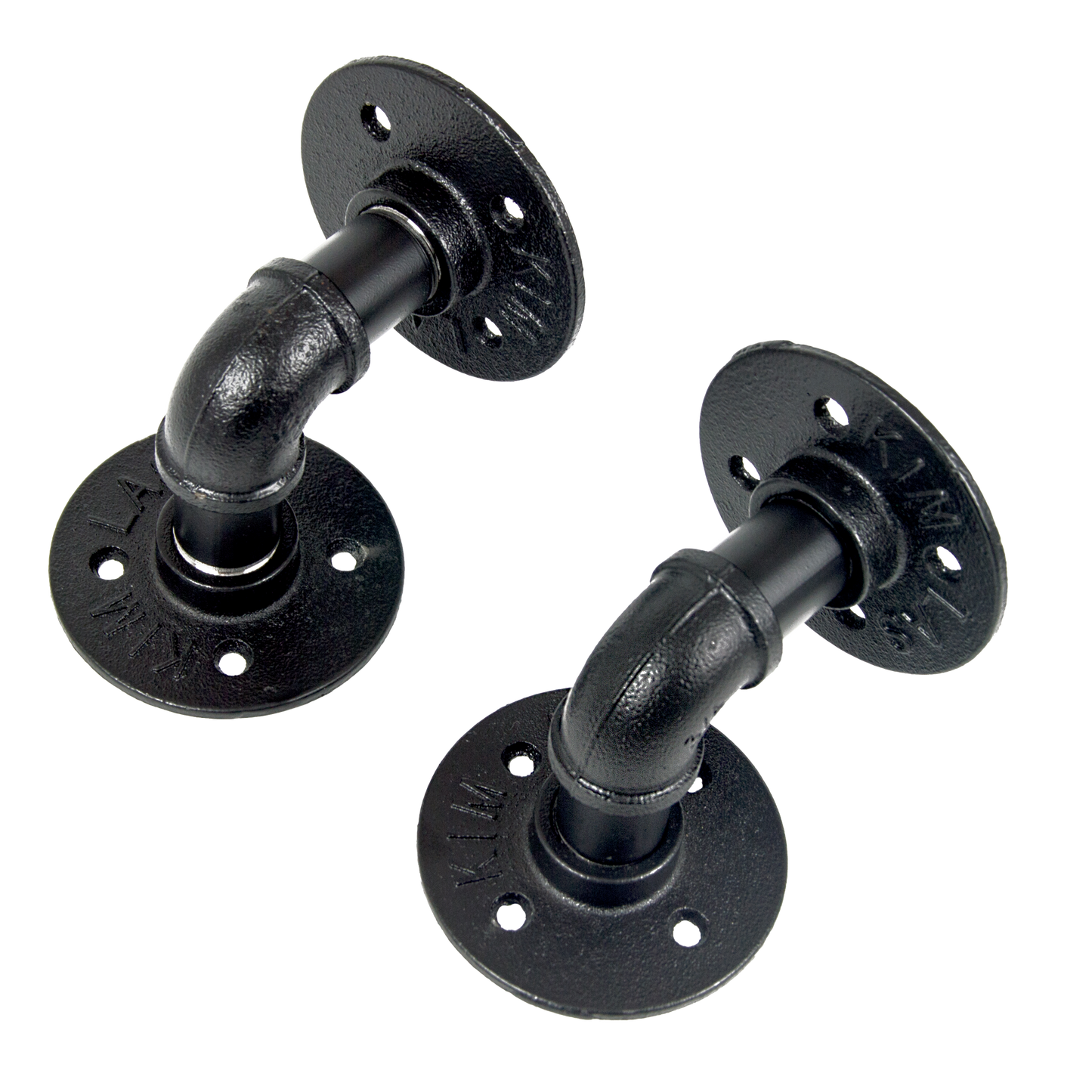 Industrial Black Iron Pipe Bracket Wall Mounted Floating Shelf - Set of 2