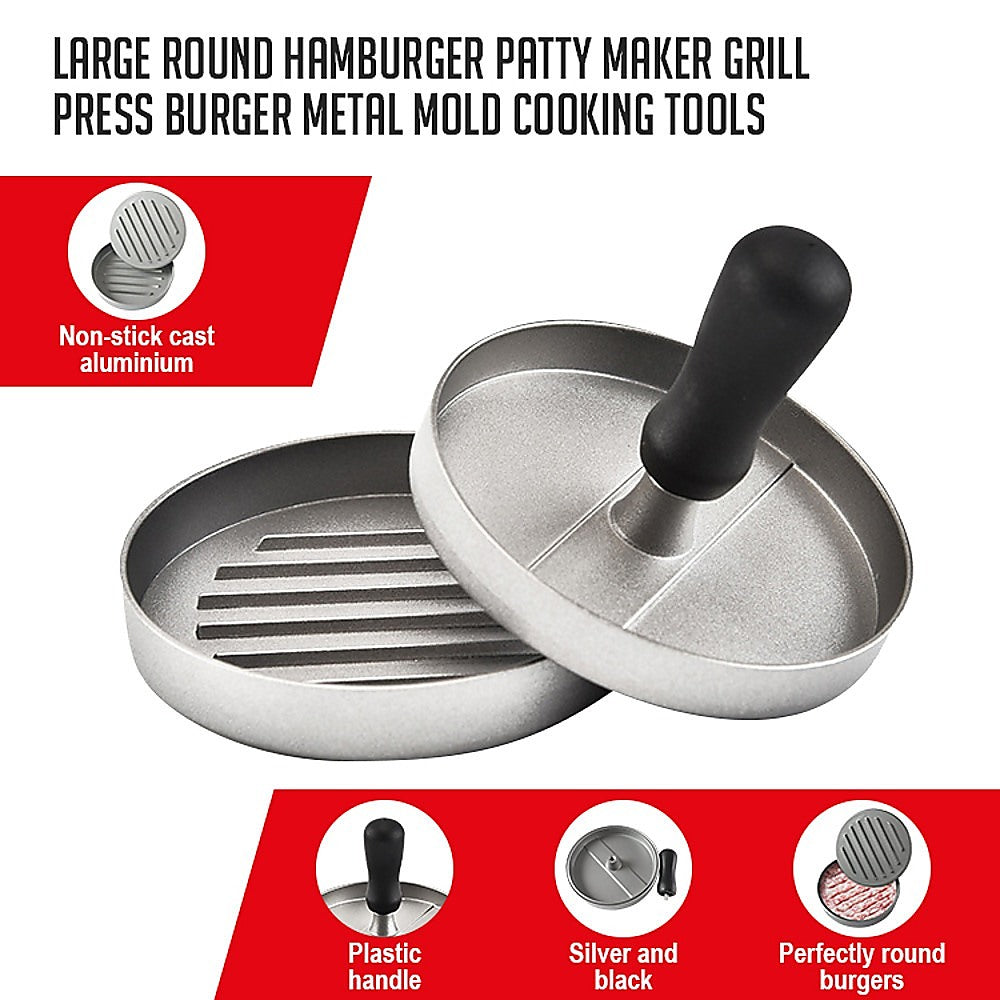 Large Round Hamburger Patty Maker Grill Press Burger Metal Mold Cooking Tools