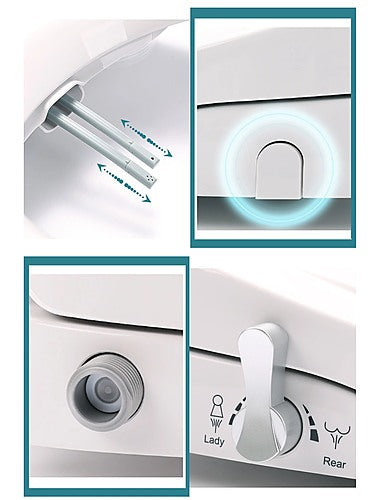 Non Electric Bidet Toilet Seat W/ Cover Bathroom Spray Washlet Water Wash