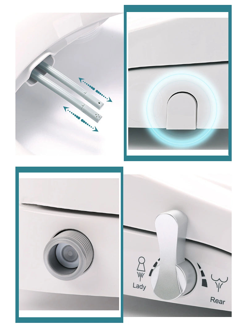 Non Electric Bidet Toilet Seat W/ Cover Bathroom Washlet Spray Water Wash