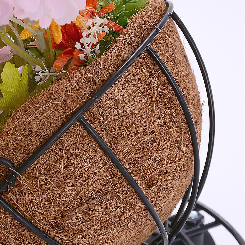 4 X Large Garden Hanging Basket With Coir Liner & Chain Flower Plant Pots Baskets