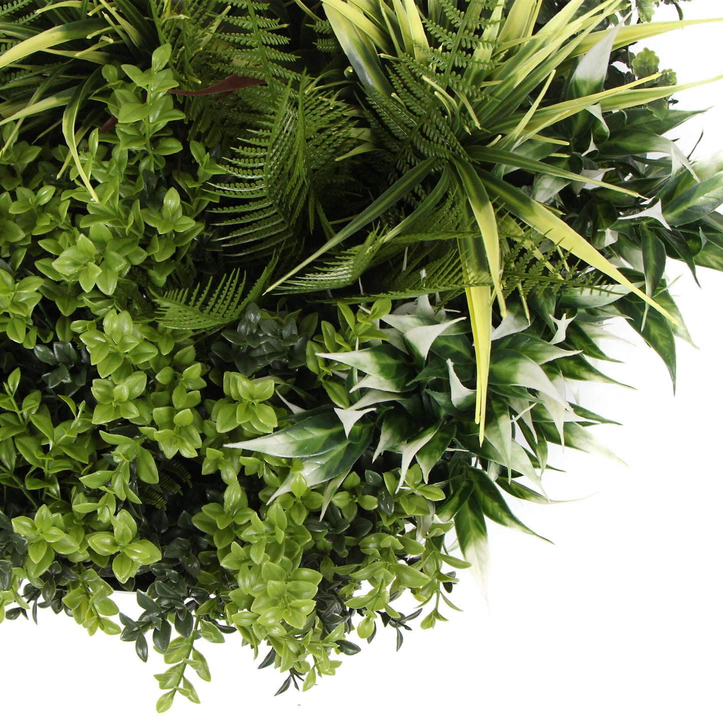 Slimline Artificial Green Wall Disc Art 60cm Green Field UV Resistant (Black)