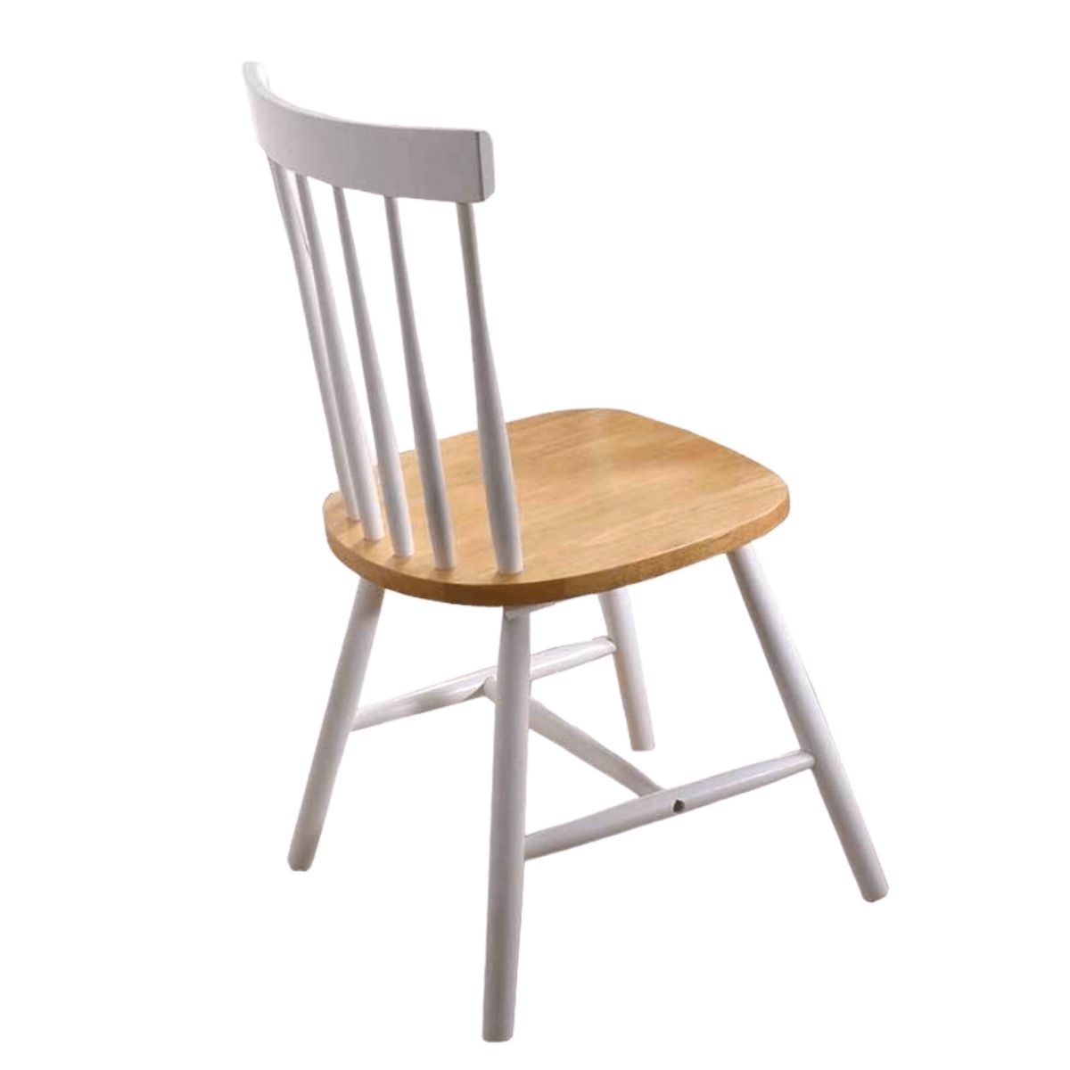 Set of 2 Dining Chair Solid Rubberwood in Danish Natural Oak