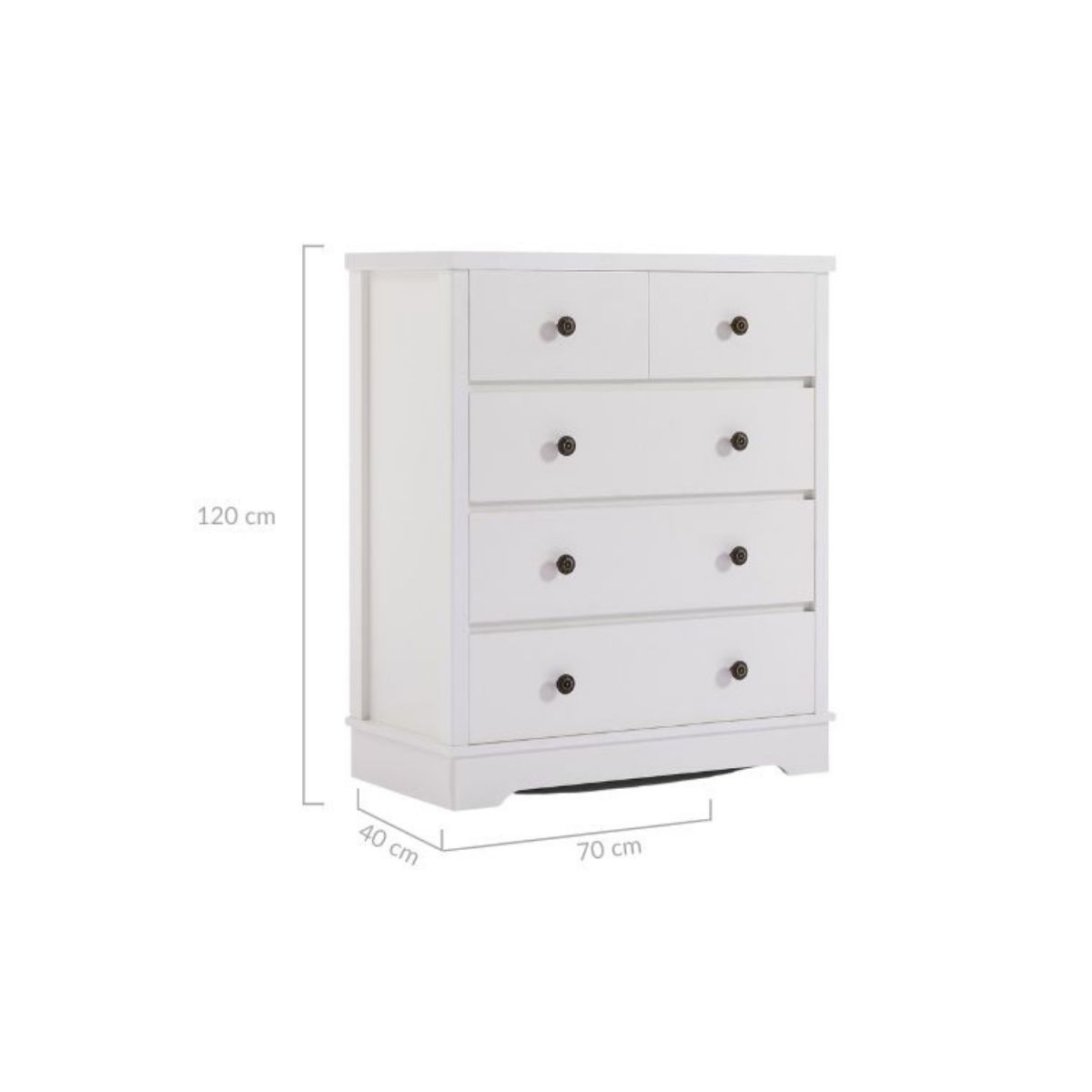 Margaux White Coastal Style Chest of Drawers Tallboy