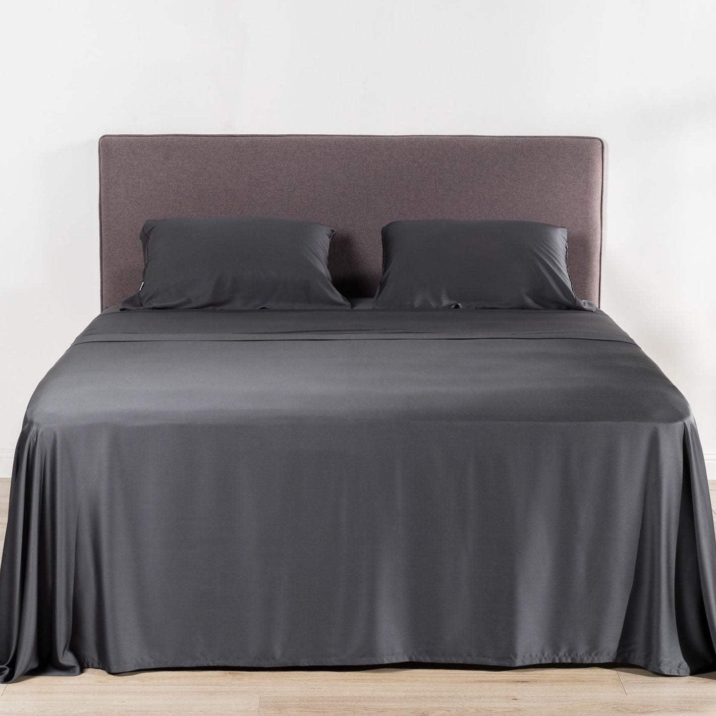 Better Dream 100% Organic Bamboo Flat Sheet Charcoal Queen Size