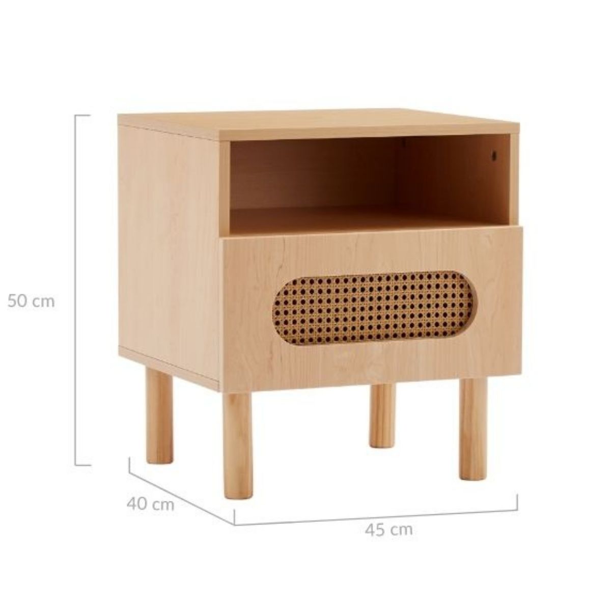 Kailua Rattan Bedside Table in Maple