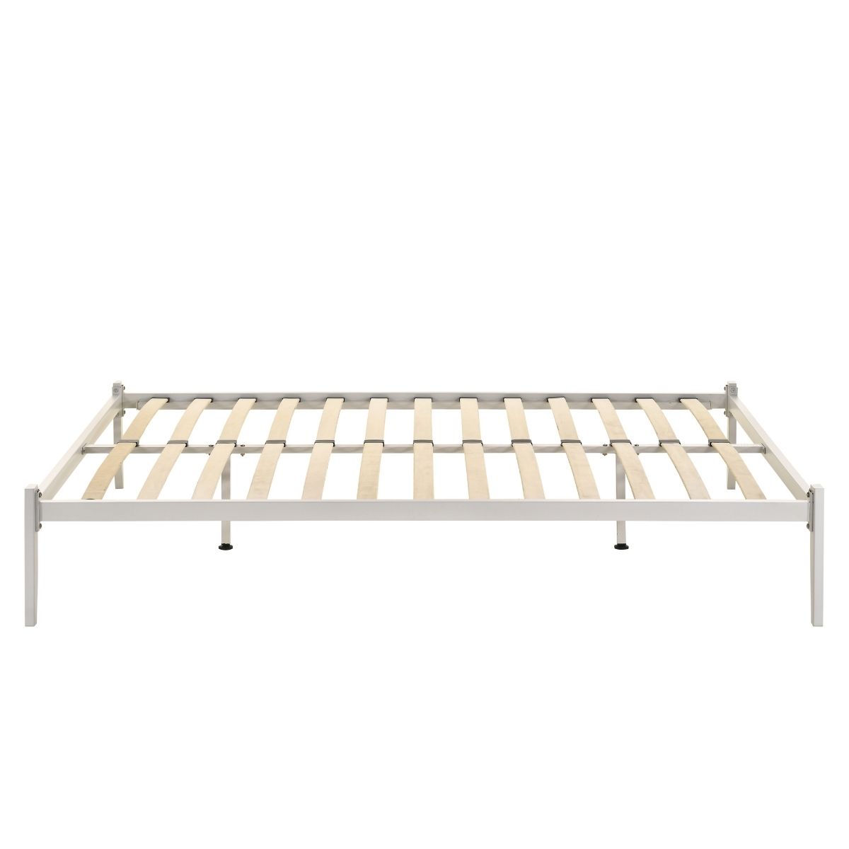 Metal Bed Base Frame Platform Foundation White - King Single