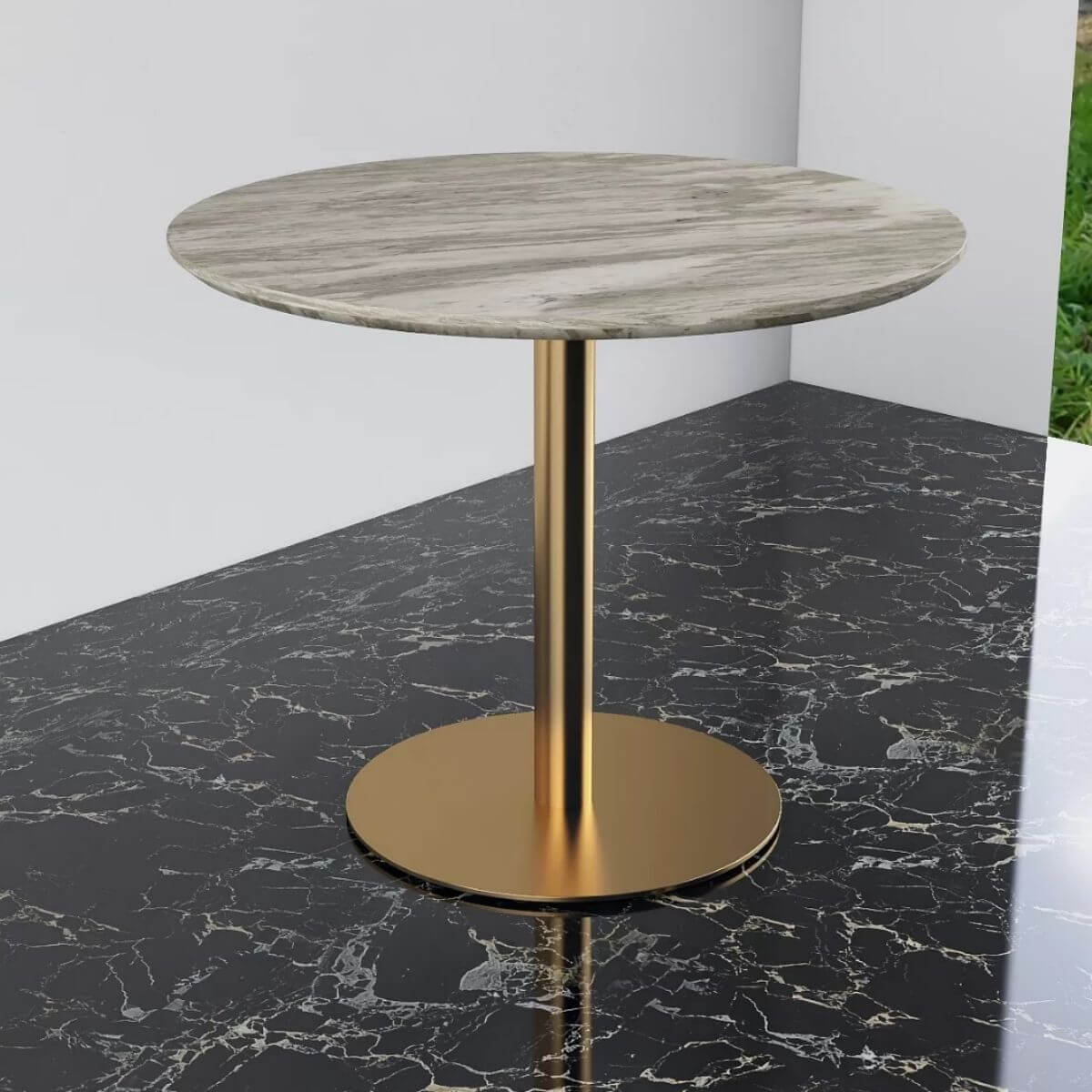 Tyler Gold Mid-Century Design Round Dining Table