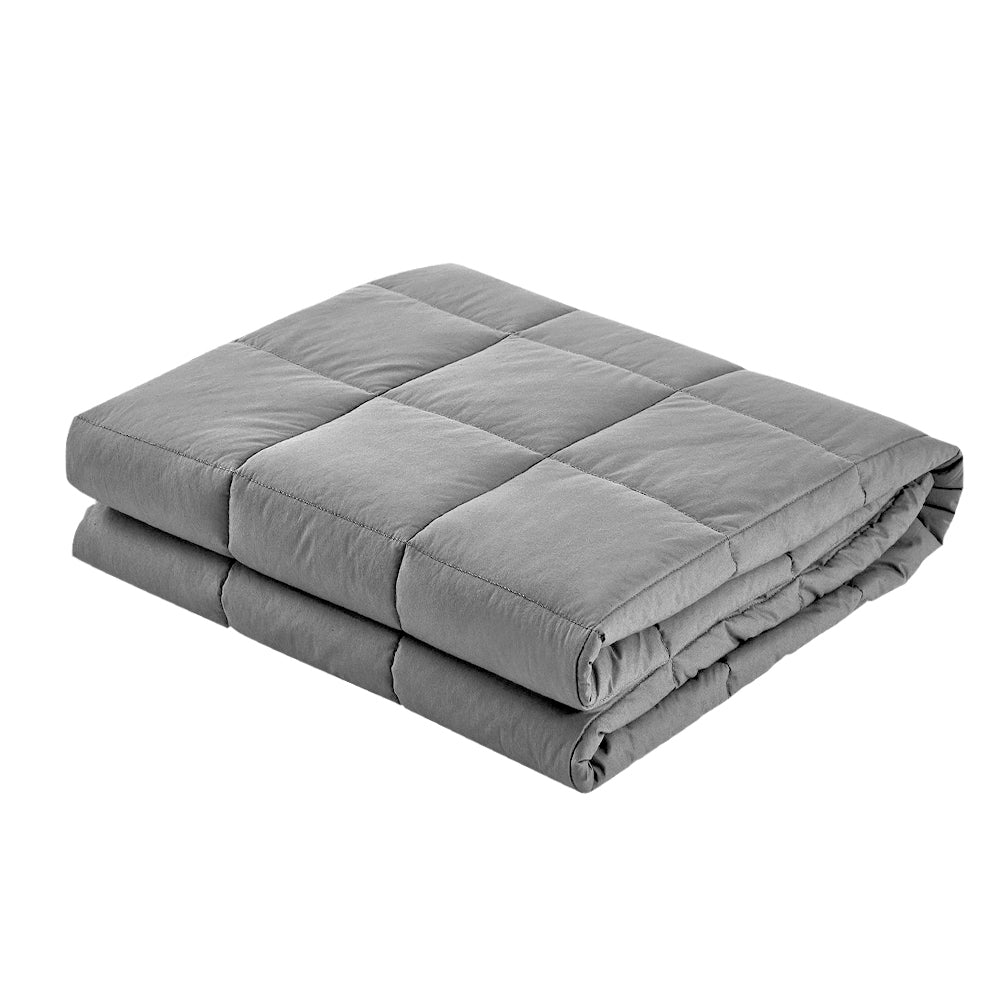 Weighted Blanket Adult 5KG Heavy Gravity Blankets Microfibre Duvet Cover Deep Relax Better Sleep Light Grey