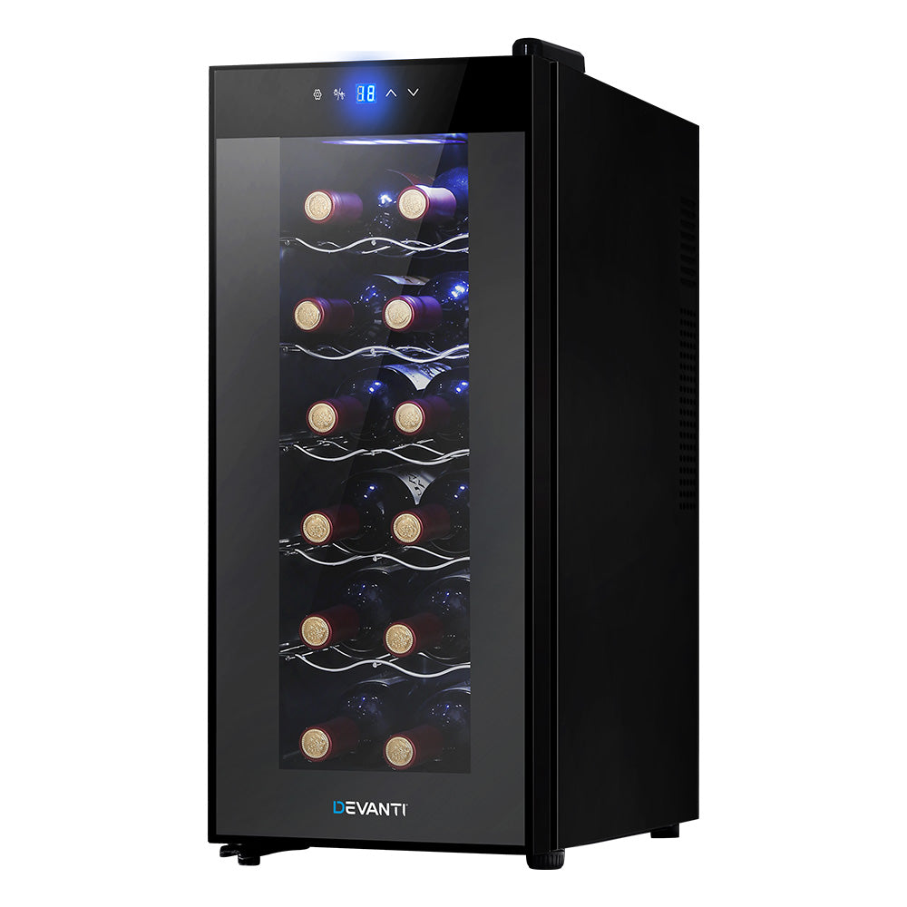 Devanti Wine Cooler 12 Bottle Thermoelectric Fridge Storage Chiller