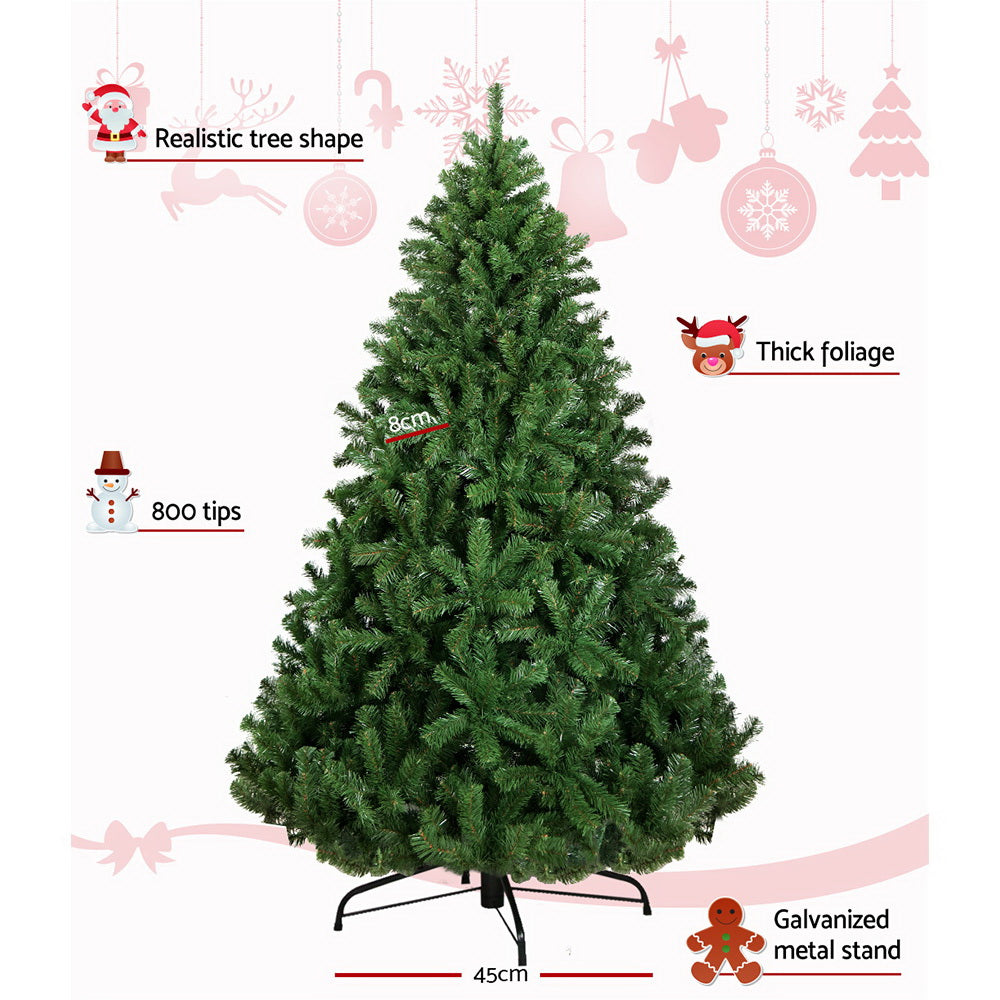 Jingle Jollys 1.8M 6FT Christmas Tree Xmas Decoration Green Home Decor 800 Tips Green