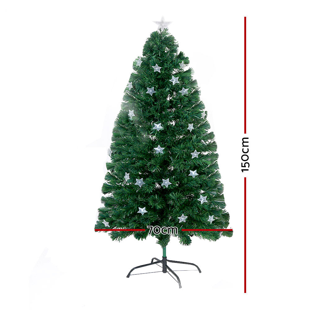 Jingle Jollys 1.5M 5FT LED Christmas Tree Xmas Optic Fiber Multi Colour Lights